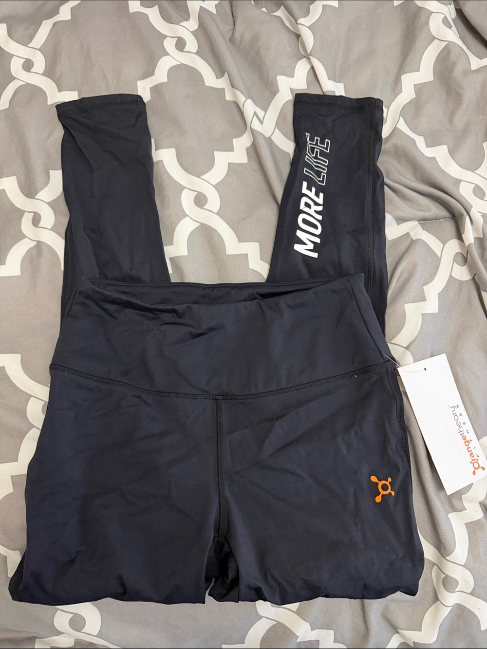Orangetheory Black Leggings with Orange Logo